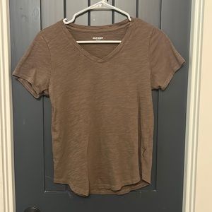 old navy brown v-neck- xs